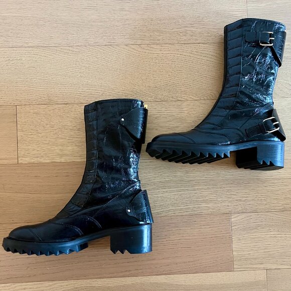 Tamara Mellon Black Wanderer Calf Boot (Patent Leather) - Picture 3 of 8